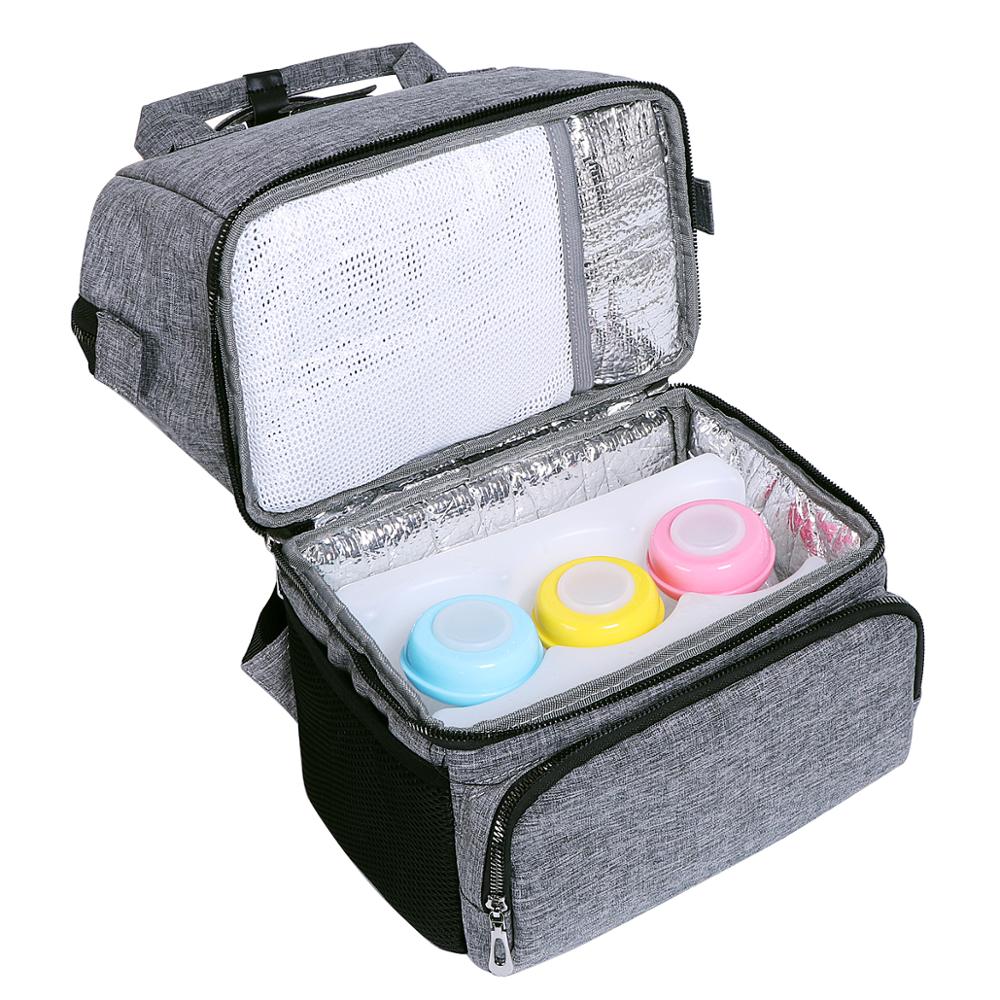 LAND Insulation Backpack Baby Diaper Bags Mommy Thermal bag Strollers Double Layers multi-function fresh keeping Cooler MPB24