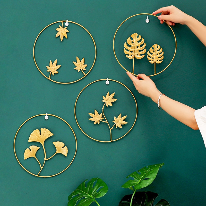 Diy Creativiteit Scandinavische Stijl Plant Decoratie Hanger Kamer Decoratie Esthetische Ginkgo Biloba Muur Opknoping Accessoires