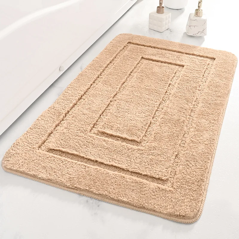 Bathroom Rug Microfiber Shaped Absorbing Non Skid Solid Color Lavatory Carpet Washroom Essentials Latest Bath Mat Water Soaking: 1 m2 / green