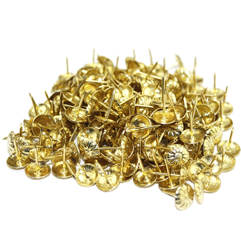 Tachuelas decorativas para muebles antiguos, clavos para tapicería, tablero de corcho para muebles tapizados o proyectos de bricolaje, 100 piezas, N1HF: Gold