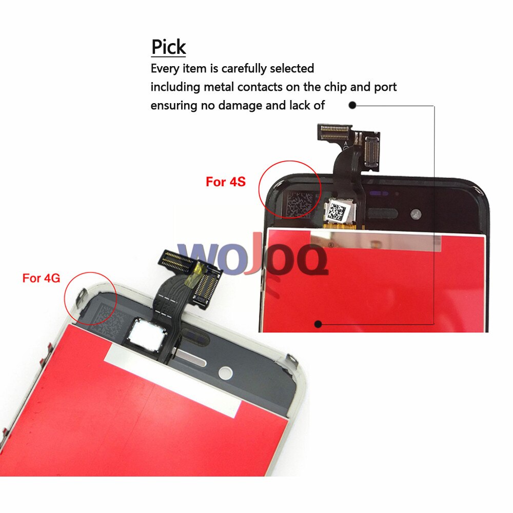 Pantalla AAA para iPhone 4, 4S, 5, 5c, 5s, montaje de digitalizador táctil, piezas de reparación con película templada + herramientas