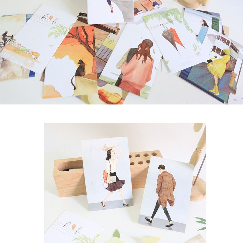 30 hojas/caja 14,3*9,3 cm arte mensaje postal tarjeta papelería creativa escritura tarjetas postales de
