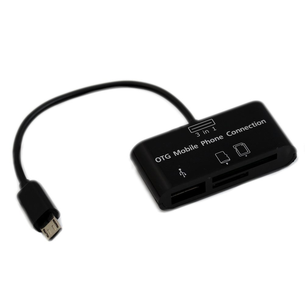 USB Connection Kit HUB SD Micro-SD Card Reader Adapter For OTG Mobile Phone