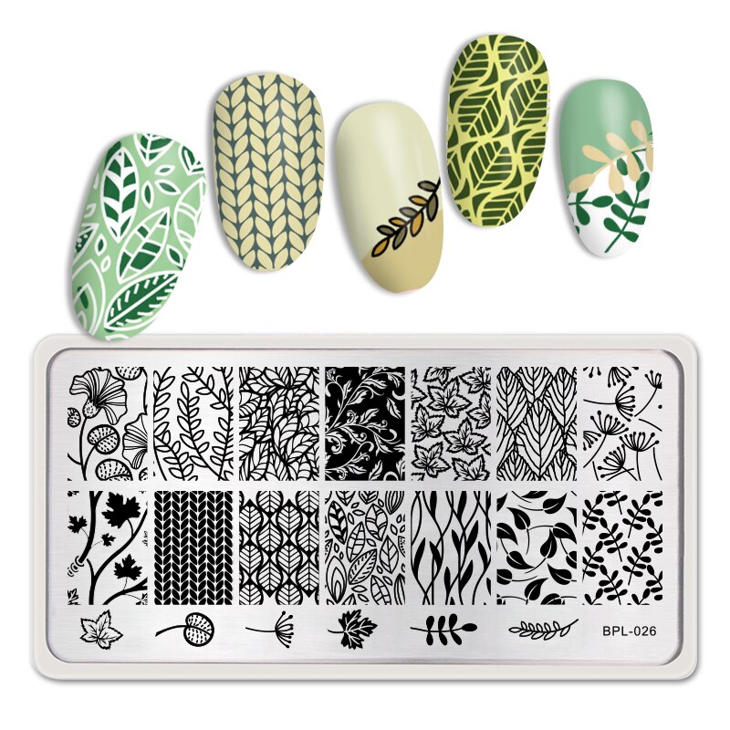 BORN PRETTY Nail Stamping Plates Flower Tango Patterns Rectangle Stainless Steel Template Nail Art Image Print Plates: BP-L026
