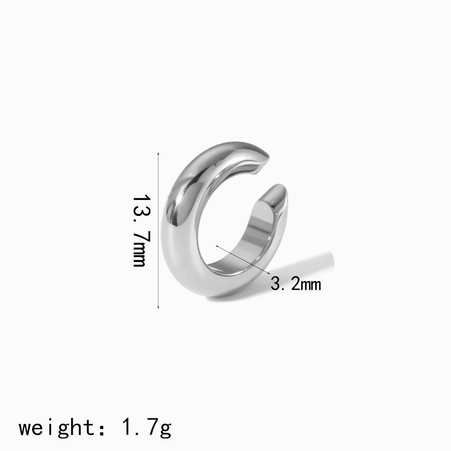 18K Gold Color Stainless Steel Multilayer Ear Clip Waterproof Metal Unique Trendy Women: Light Yellow Color