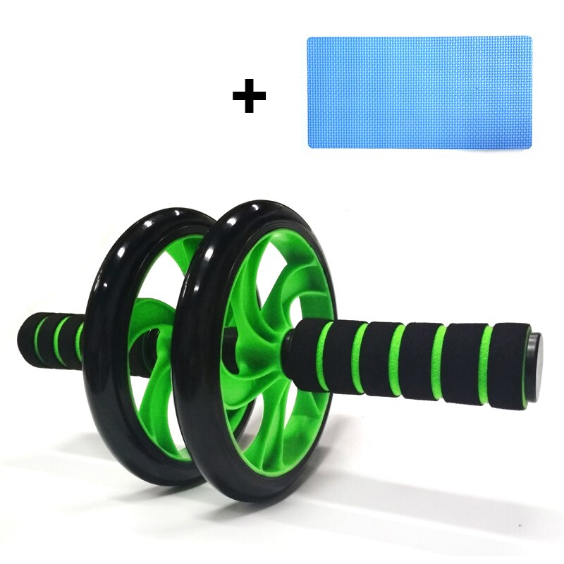 Gym Trainer Ab Roller Training Home Fitness Double Wheel stable Abdominal Power Wheel abdomen Muscle Exercise Equipment: green 1