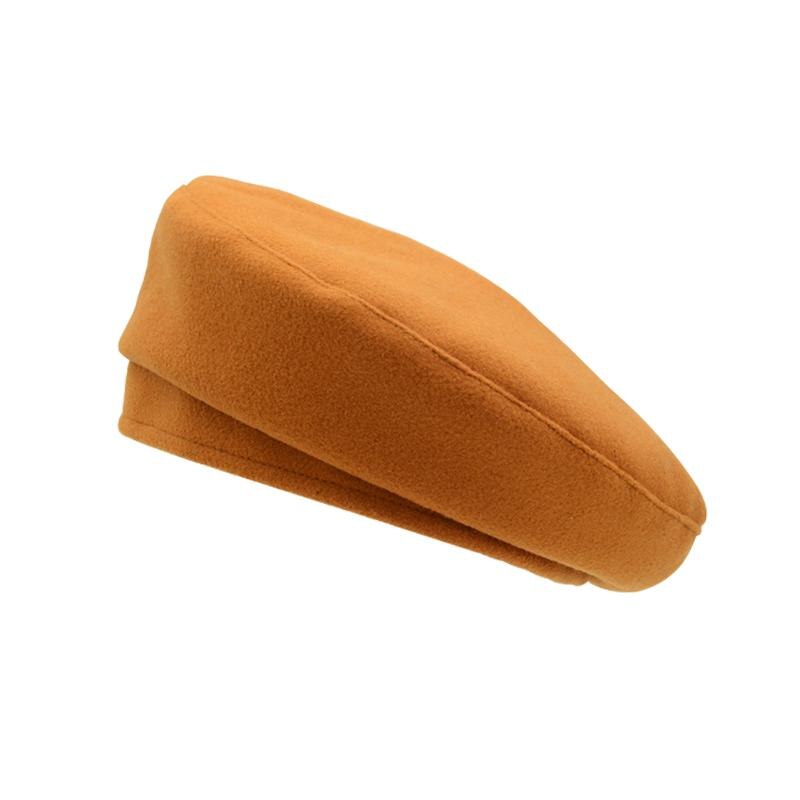 Boina plana Vintage para mujer, gorro de lana de colores, estilo pintor inglés,: YELLOW
