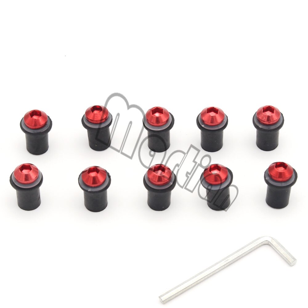 Tornillos para parabrisas de motocicleta, Kit de tornillos y tuercas de 5mm para SUZUKI Hayabusa GSR 600/750 GSXR 600/750 SV 650 SV65, 10 unidades
