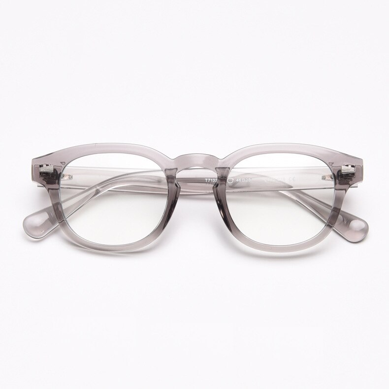 Lunettes Johnny Depp anti-lumière bleue pour homme et femme, verres optiques ronds et transparents pour ordinateur, de TR90 rétro: C3