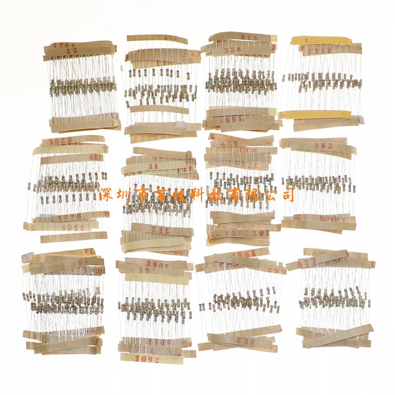 860pcs 1/4W Carbon Film Resistor Pack 86 kinds specifications Resistance Values (0r-10m) × 10Pcs E12 Element Bag