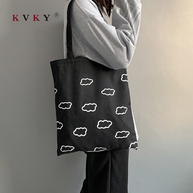 2020 moda feminina lona sacola casual pano praia sacos bolsa reutilizável saco de compras grande capacidade eco dobrável