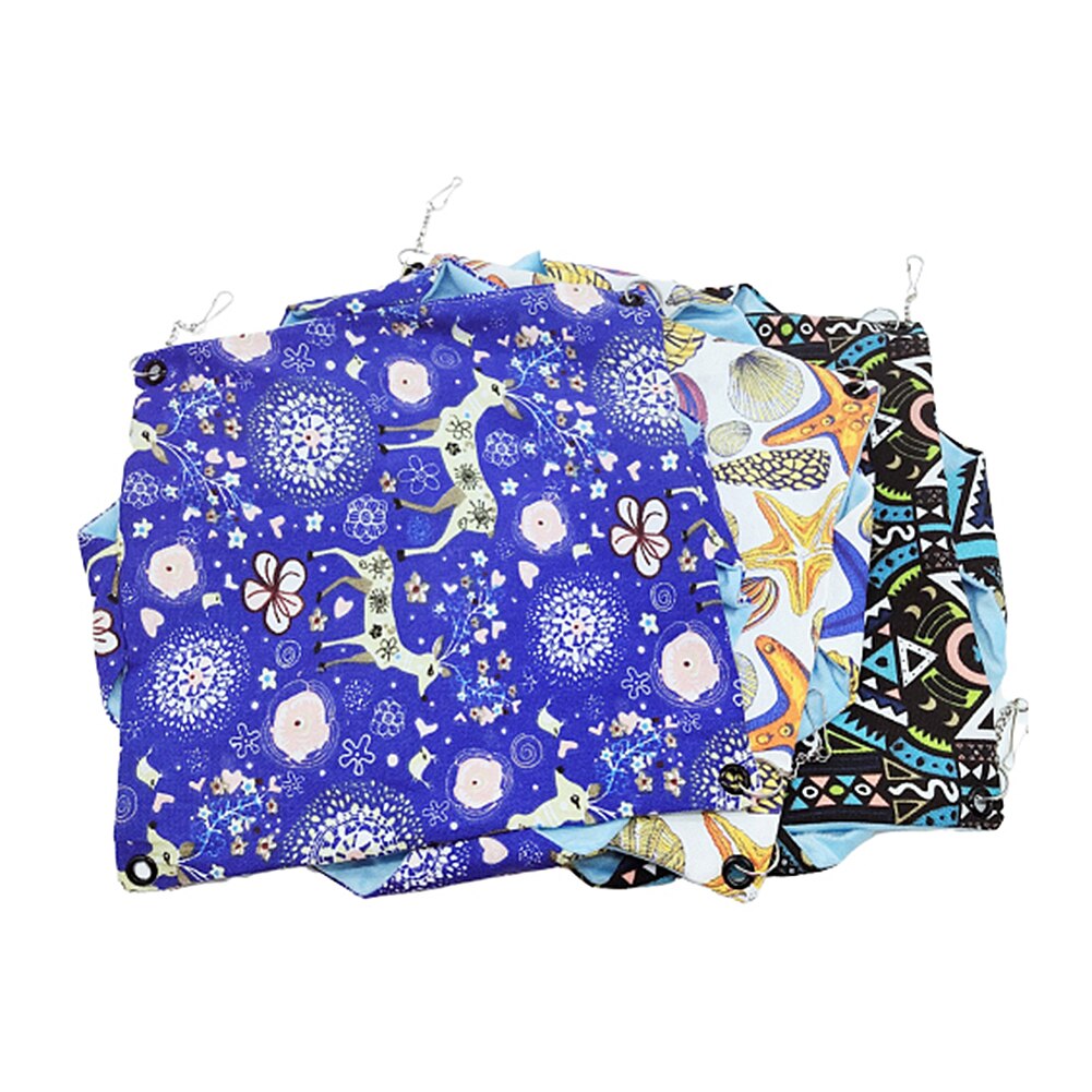 Huisdieren Hangmat Katoen Hamster Muis Opknoping Kat Bed Huisdier Eekhoorn Hamster Gedrukt Double Layer Hangmat Opknoping Bed Zachte Huis Nest
