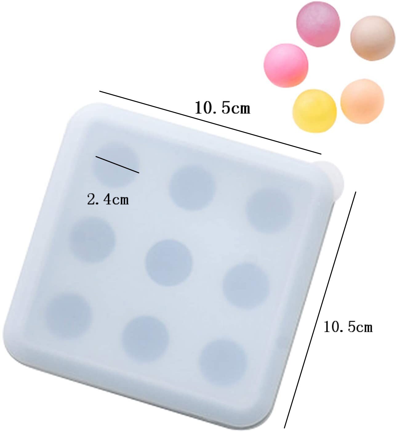 Kuglekugle silikoneform til kage bagværk bagning chokolade slik fondant bagværk rund form 3d sæbeform gør det selv dekoration: Blå 2.4cm 9 huller
