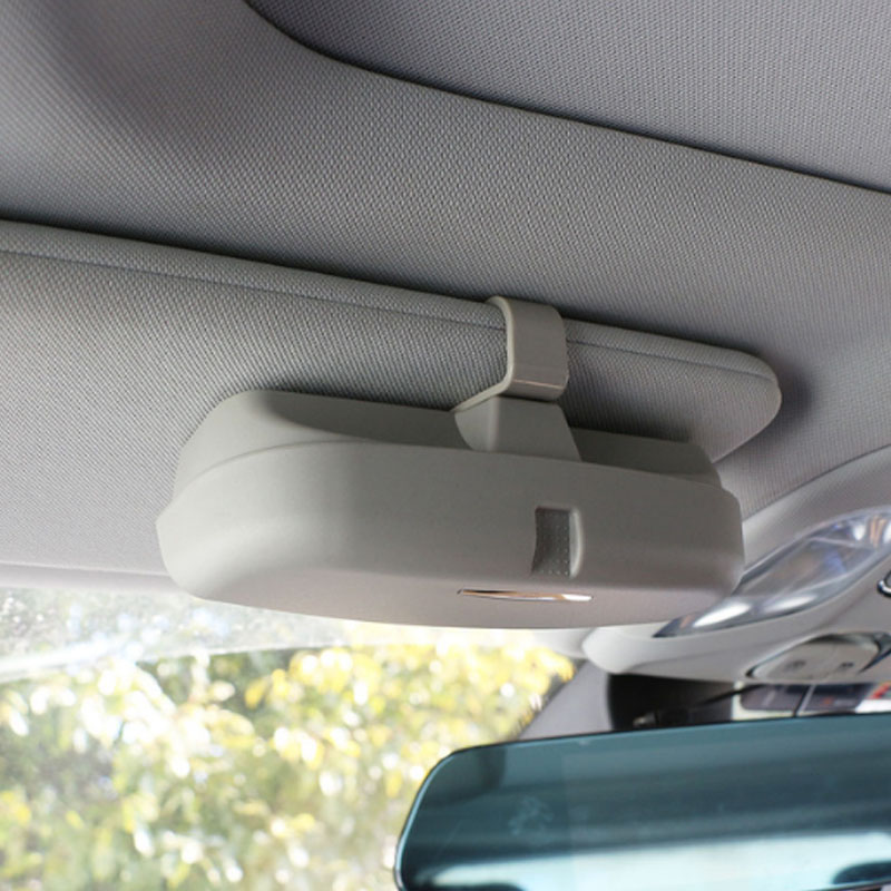 Auto Glazen Doos Opslag Houder Zonnebril Case voor BMW X1 X3 F25 X5 F15 F85 F20 F21 F30 F35 F80 f32 F33 F48 F82 F83 F10 F18 F11: Single Buckle Gray