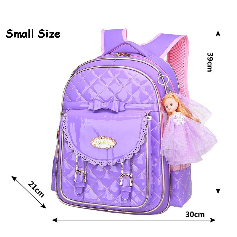 Neue Mädchen Schule Rucksäcke freundlicher Schulranzen Für Mädchen Rucksack Prinzessin Rosa freundlicher Schulranzen Schule Taschen Tornister Mochilas: klein Violett