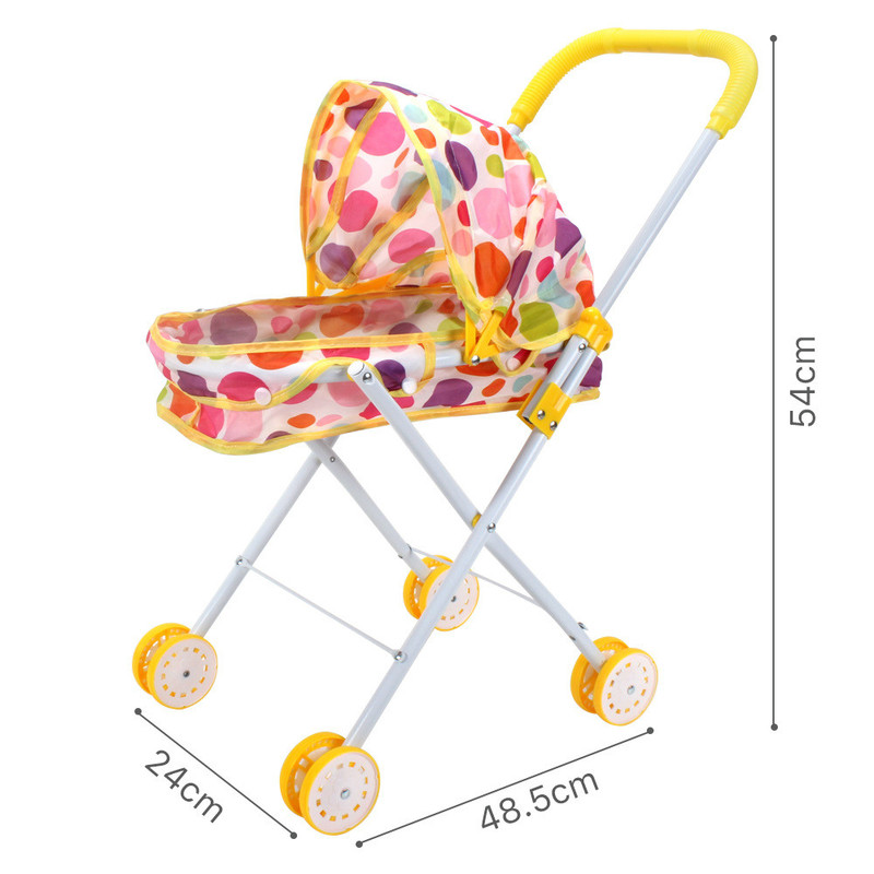 Kinderwagen Baby Carriage Hardcore Trolley Speelgoed voor Simulatie Pop Accessoire Meisjes Speelhuis Speelgoed: Blauw