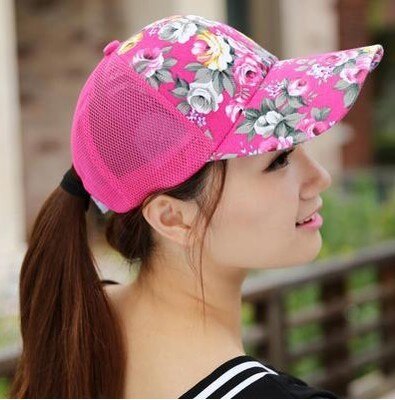 Pferdeschwanz Baseball Kappe Frauen Einstellbar chaotisch Brötchen Kappen Schwarz Rosa Hütte Mädchen lässig Baumwolle Snapback Sommer Gittergewebe Hüte: 5