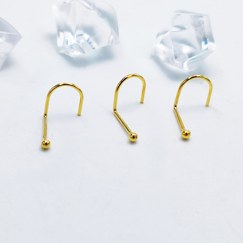 Pendientes de tuerca para nariz y cola de pez, Piercing de Plata de Ley 100, 925mm, 1,5 unids/lote