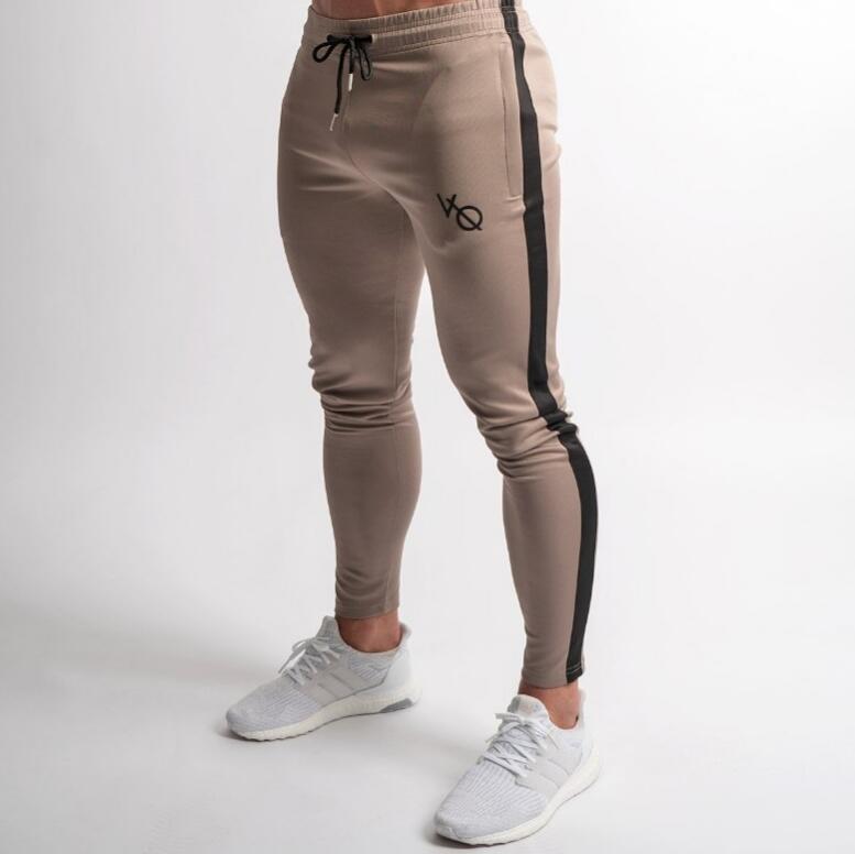 Siteweie sportswear fitness bukser menn treningssentre skinny joggebukser bomull treningsbukse bunn jogger treningsbukser  l252: M / Khaki