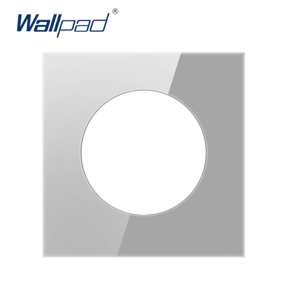 Wallpad Single Tempered Glass Panel Only 86*86mm White And Black Round Circle Glass Stainless Steel PC Panel