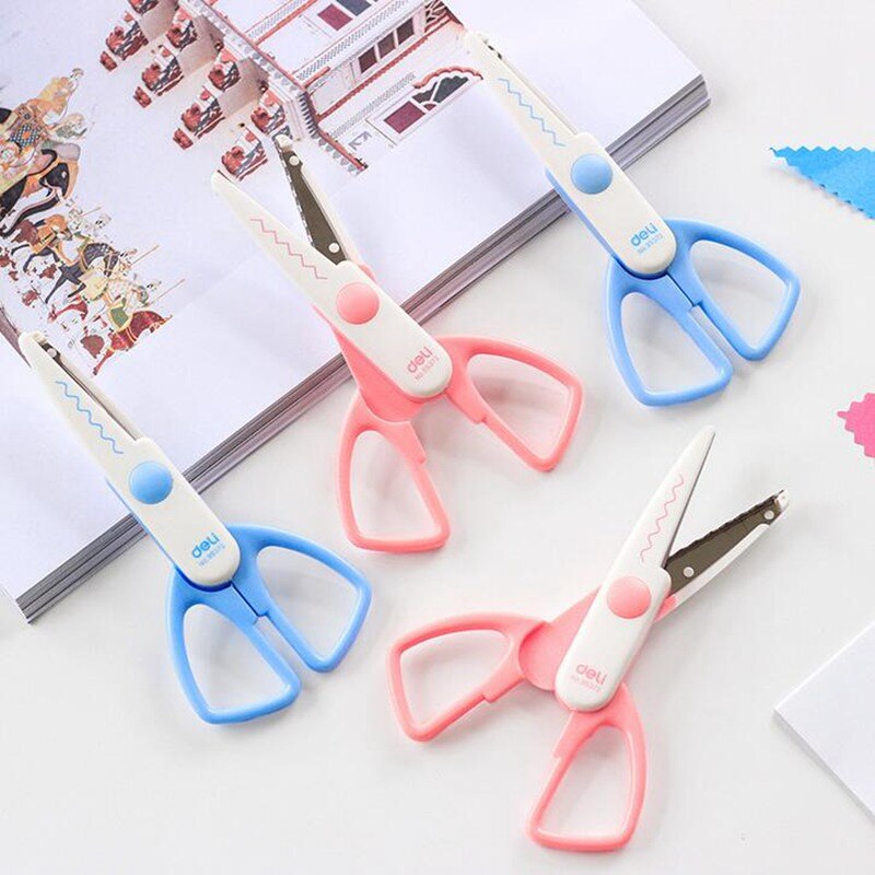 Laciness Scissors Kids School Scissors Safe Cutting Scissors Zig Zag Paper Scrapbook Photo Craft Handicraft Handmade