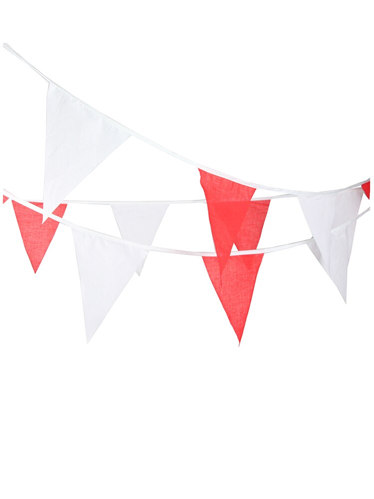 White Red Wedding Decoration Mariage 20 Flags 8M Fabric Banners Garland Flower Lace Bunting Vintage Birthday Party Decoration