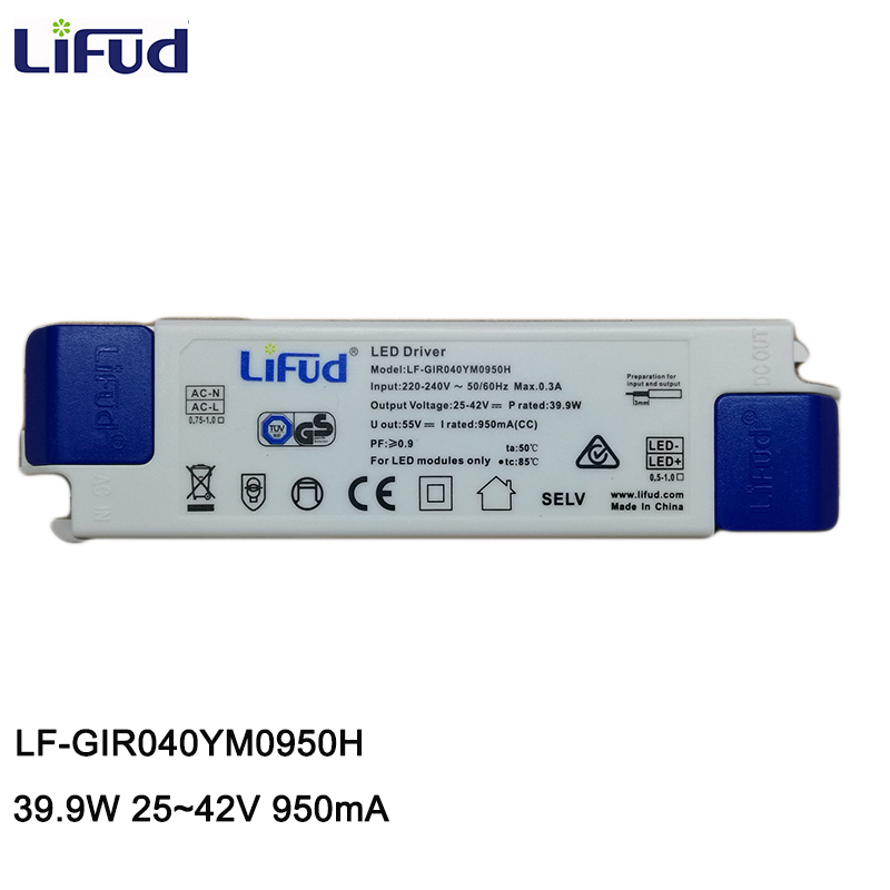 Lifud led-driver 40w 950ma 25-42v 220-240v lf-gir 040 ym 0950h led-strömförsörjning ljus led-armaturdriver gif 040 ys 0950h 38 w 33-40v