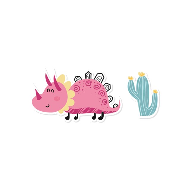 Enfants belle Animal Lion mignon dinosaure icône 1 pièces Triceratops Figure transfert thermique fer sur les vêtements t-shirt autocollant bricolage mignon: Black