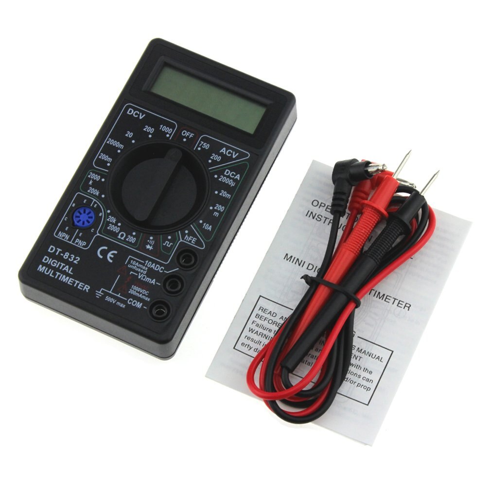 DT-832 Digital Multimeter 1999 Auto Range Counts AC/DC Amp Volt Ohm Tester Voltmeter Ammeter ohmmeter Capacitance Multi Meter: 2