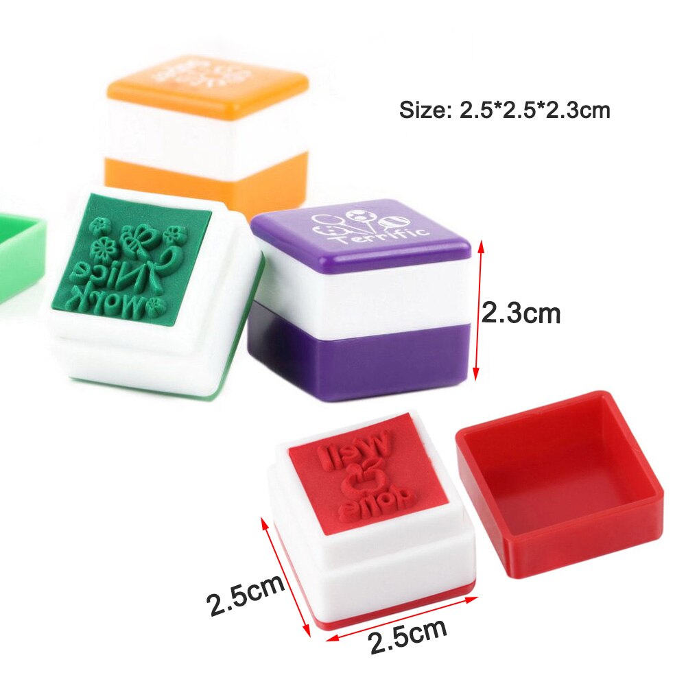 Self-Inking Stamp Cute Teacher Reward Stamps For School Set Of 6 Portable DIY toys