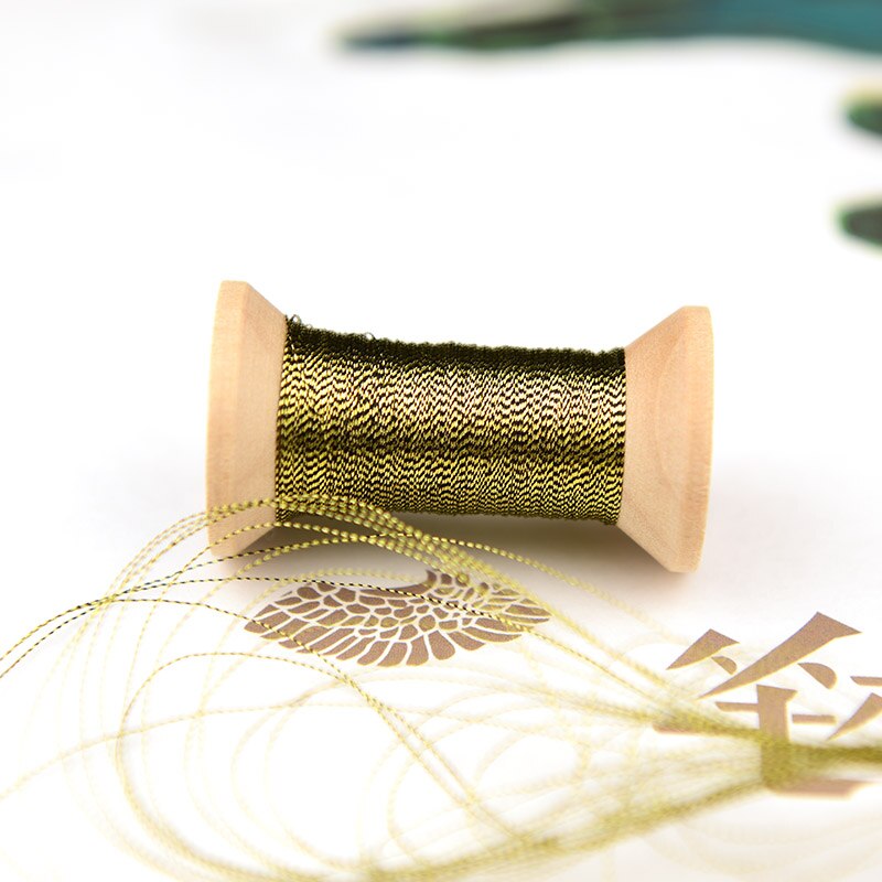 Olive green series of Gold Line/French embroidery thread/embroidery spool/colorful gold embroidery thread /50 meters/roll: 2