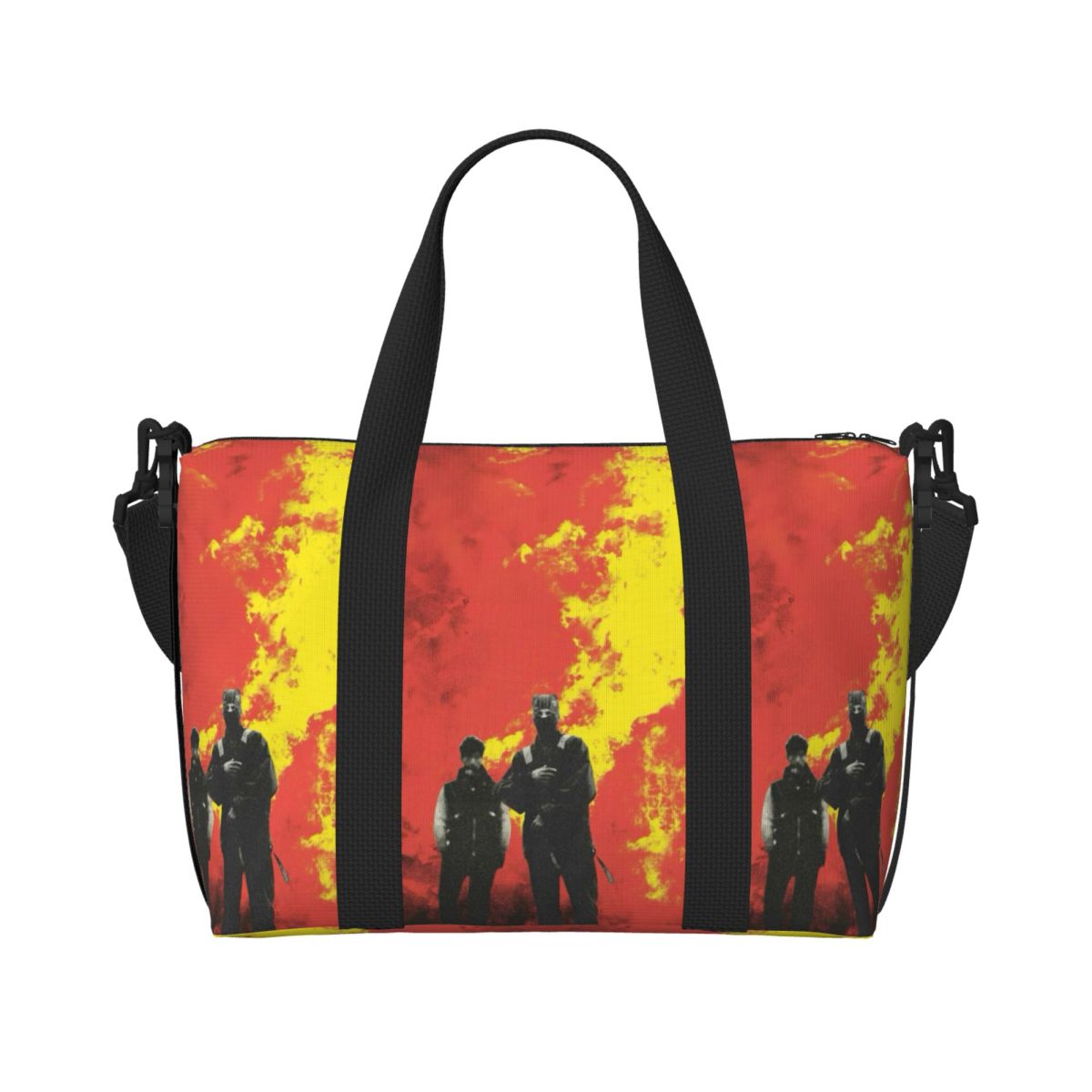 Sac fourre-tout personnalisé T-Twentys One P-Pilots Circle pour femmes, sacs de voyage de grande capacité pour plage et gymnastique: Gris foncé