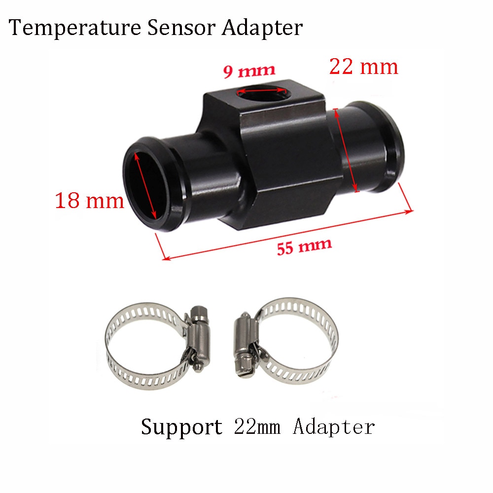 Universal 18/20/22mm Koso Water Thermometer Adapter Motorcycle Temperature Gauge Sensor Joint Pipe Radiator Hose Adapter