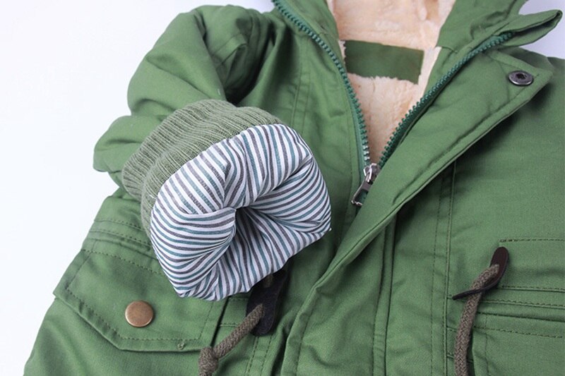 Lange stijl kinderkleding winterjas voor jongens fleece fluweel kinder jongens meisjes jas bovenkleding overalls voor kinderen