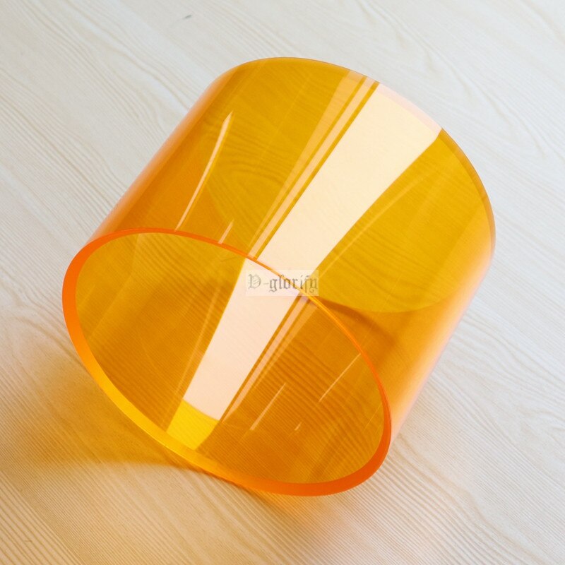 12x8inch 6x10inch Acrylic Drum Body Shell with 45 Degree Bearing Edge 6mm Thickness Green Transparent Red White Black Blue Green: 6x10in Orange