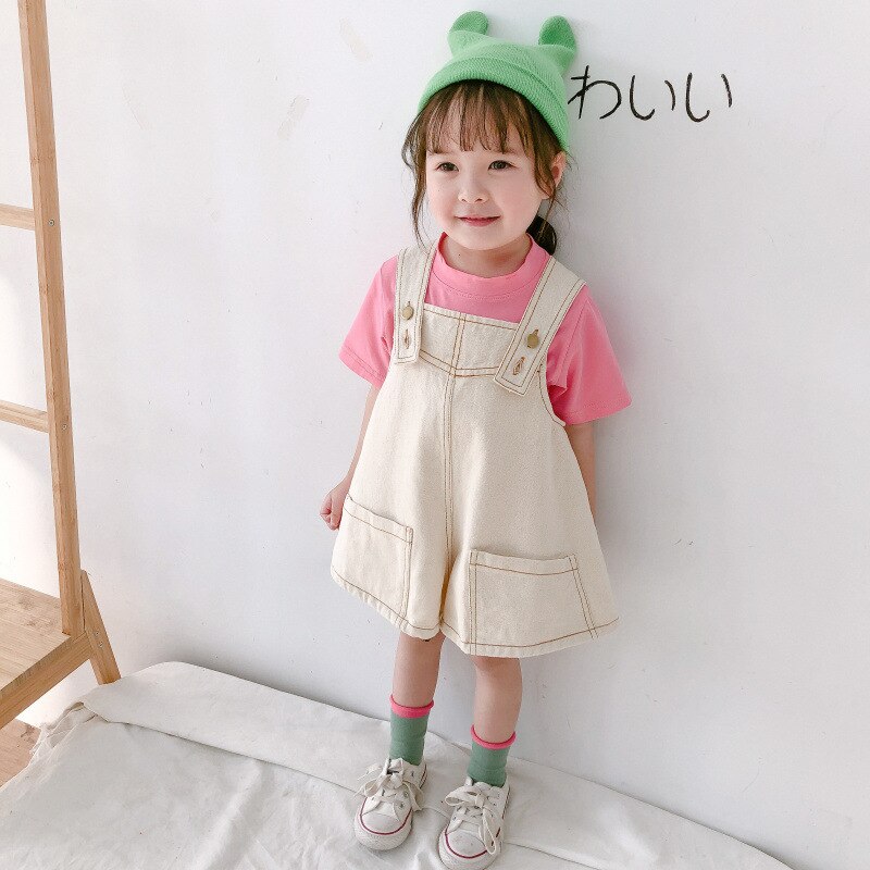 Summer Baby Girls Boys Denim Overalls Korean Style Kids Clothes Jeans Jumpsuits For Girls Kids Children Skirt Trousers