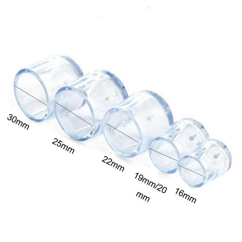 4 Uds. De gorros de pierna de silla para el hogar, protección para pata de mueble, cubiertas transparentes antideslizantes de PVC, Tapones para agujeros