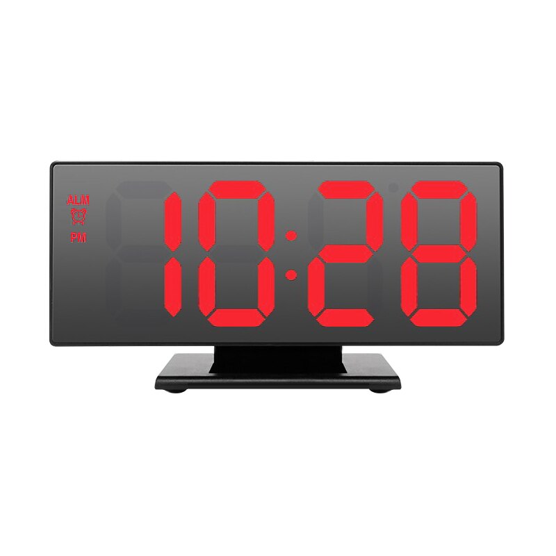 Alarm Clock LED Digital Clock Multi-function Mirror Snooze Display Time Night LCD Table Lamp Desktop Home Decoration Clock: red