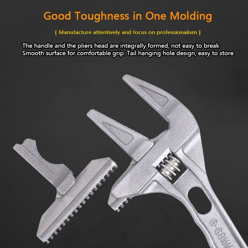 TOOLSAY Bathroom Adjustable Wrench for Tight Spaces Multifunction Spanner for Plumbing Task Pipe Tube Nut Toilet Sink Pool
