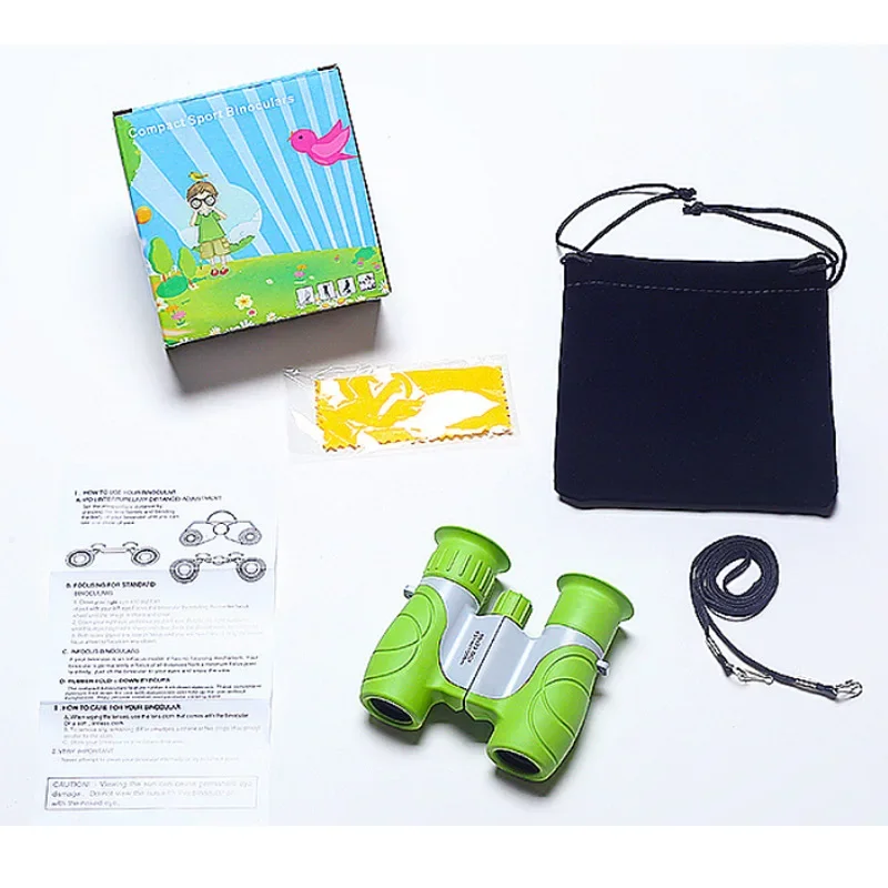 Télescope binoculaire pour enfants, optique pliante, observation des oiseaux, apprentissage, 10x22