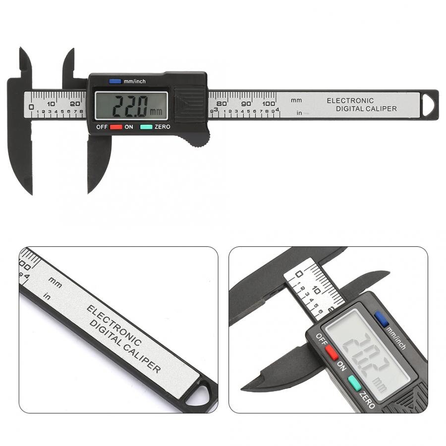 100mm 4 inch LCD Digital Caliper Electronic Carbon Fiber Vernier Caliper Gauge Micrometer Measuring Tool