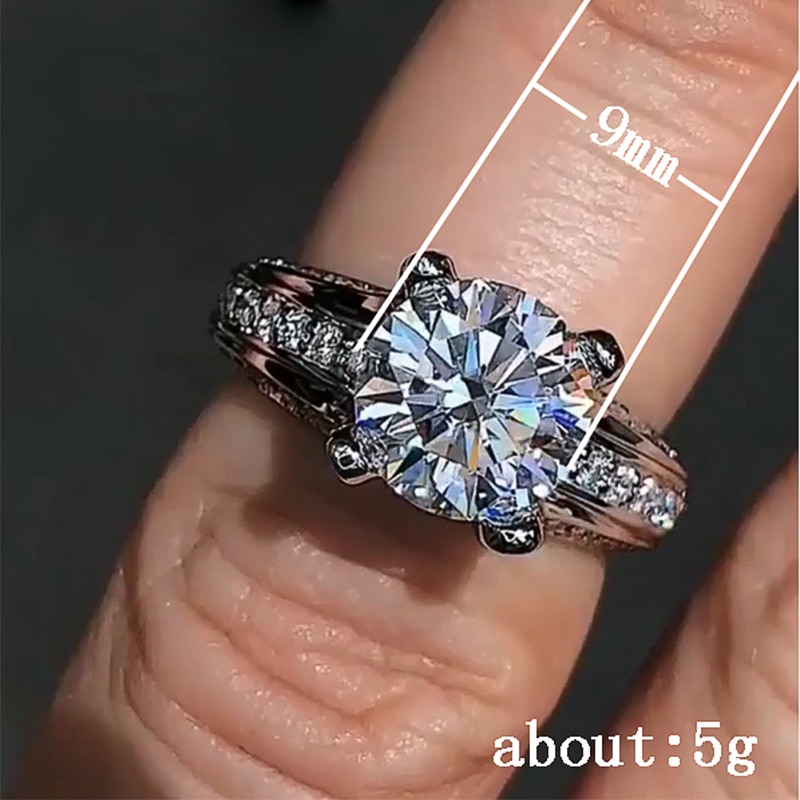 Huitan Prachtige Vrouwen Wedding Ring Shiny Crystal Zircon Engagement Lady Ringen Klassieke Sieraden Fijne Anniversary