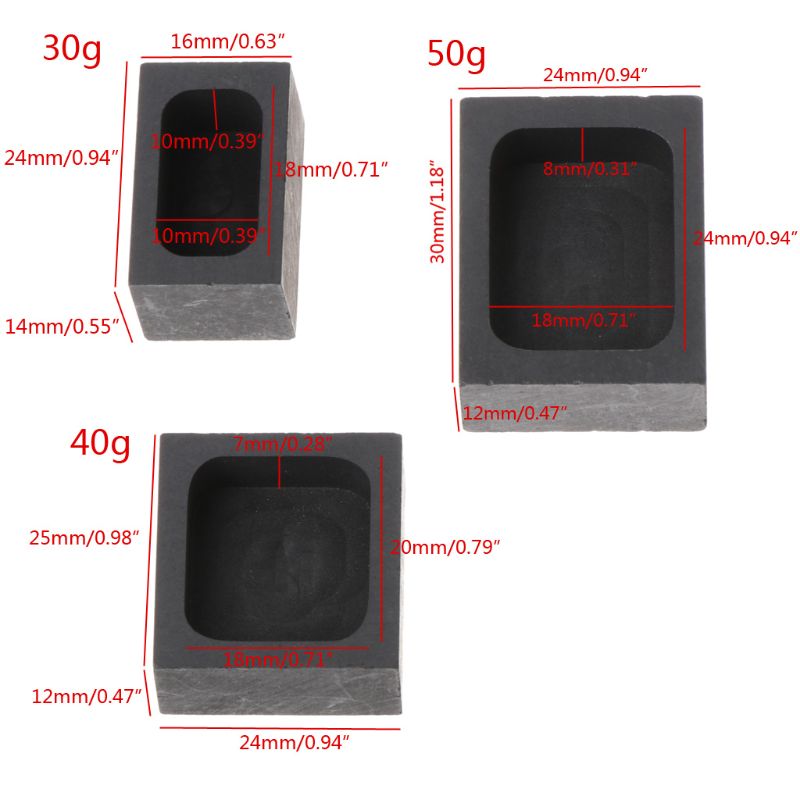 Graphite Ingots Bar Mold Mould Smeltkroes Voor Melting Goud Zilver Casting Raffinage