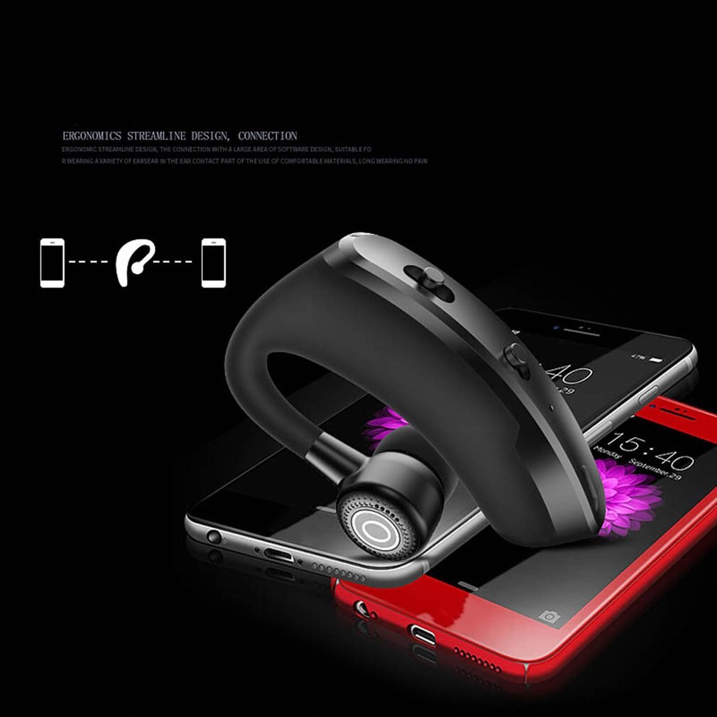 V9 Car Business Headset Bilateral stereo Noise reduction technology Power display Voice control Call function NFC function
