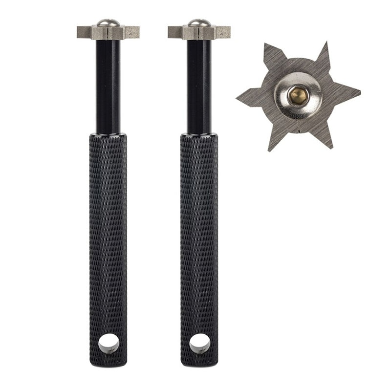 Groove Sharpener with 6 Heads 2 Pieces Ditch Cleaner and 1 Piece 6 Angle Head Set for Golf Club Groove Sharpener: Default Title