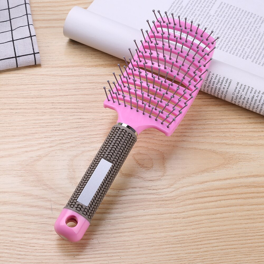 Pelo cepillo de pelo peine para masaje del cuero cabelludo de cerdas de Nylon mojado rizado desenredar el cabello de las mujeres cepillo para el pelo para cabello salón de peluquería herramienta de peluquería