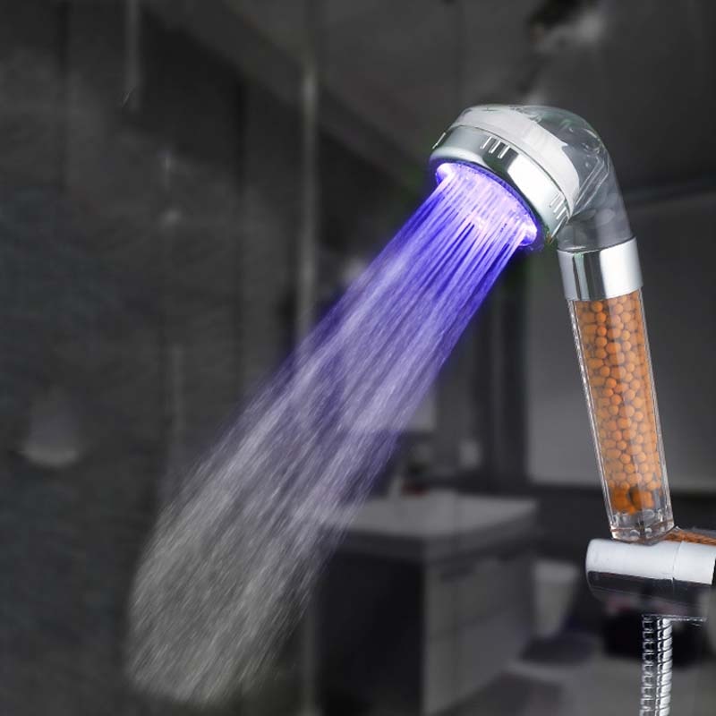 LADYBOSS Bathroom shower accessory shower head led pommeau douche color