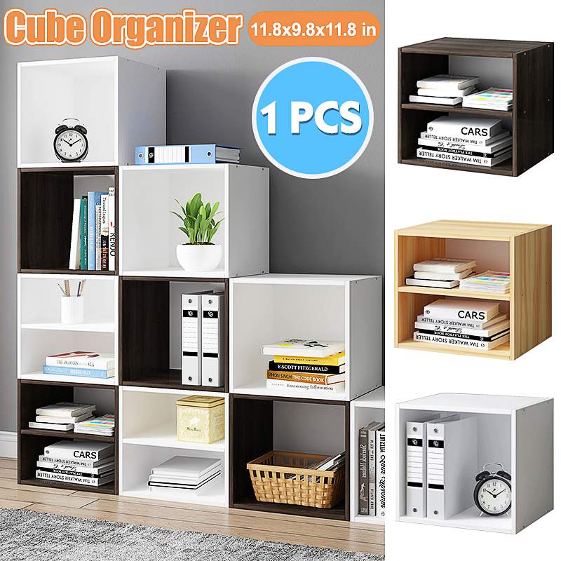 1/2Layer 30x25x30cm Wooden Cube Organizer Storage Rack Shelf Cabinet Closet Shelves Household Living Room Furniture Holder