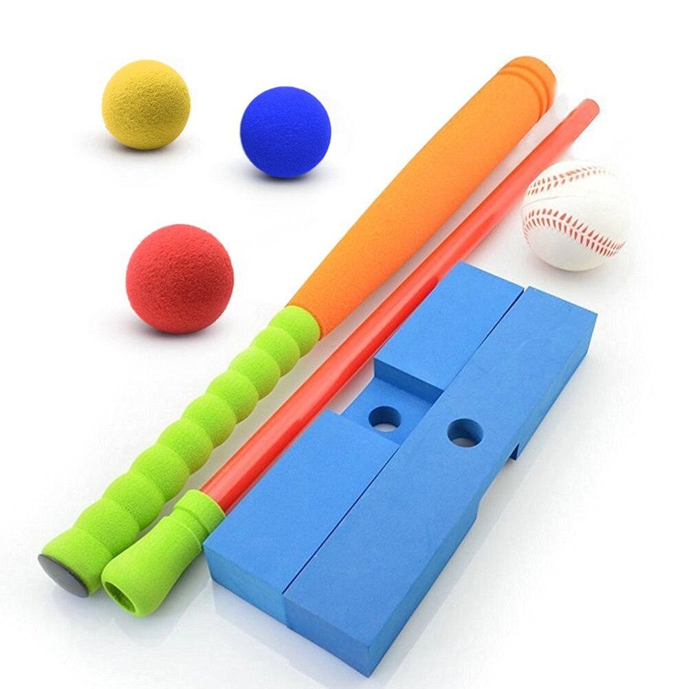 Barn mjuk bat barn skum t-ball baseball set leksak 8 olika färgade bollar inkluderar organisera väska för pojkar över 1 år  #40
