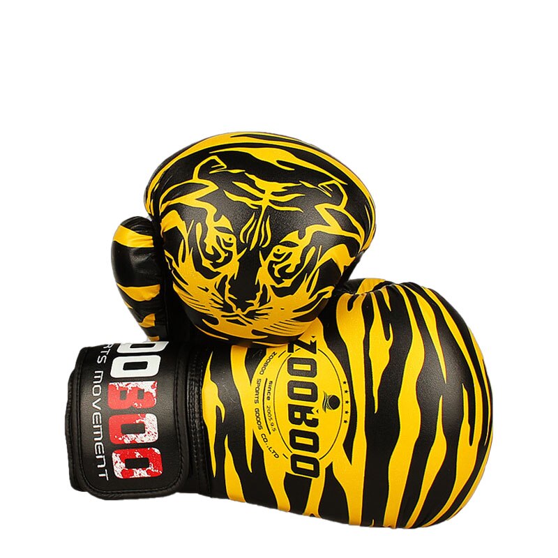 Guantes de boxeo profesionales de malla de Tigre, de cuero sintético, transpirables, con llama, Sanda Boxe, guante tailandés, caja Mma
